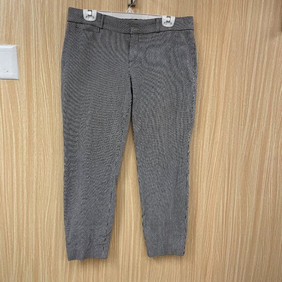 Banana Republic Black Houndstooth Pants Size 10 - Picture 1 of 5